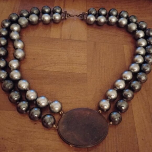 Vintage Regina Schrecker Faux Pearl Necklace Made in Firenze Italy Rare - Picture 2 of 2